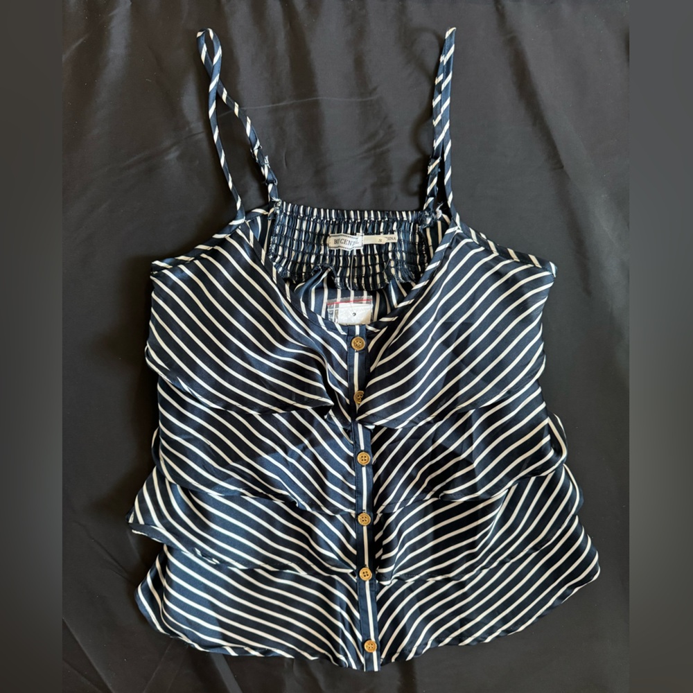 Body central navy and white dressy top small new with tags